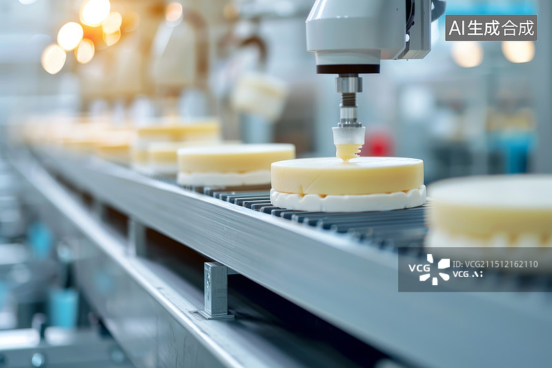 【AI数字艺术】奶酪加工生产线图片素材