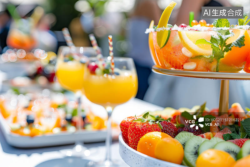 【AI数字艺术】水果冷饮和鸡尾酒图片素材