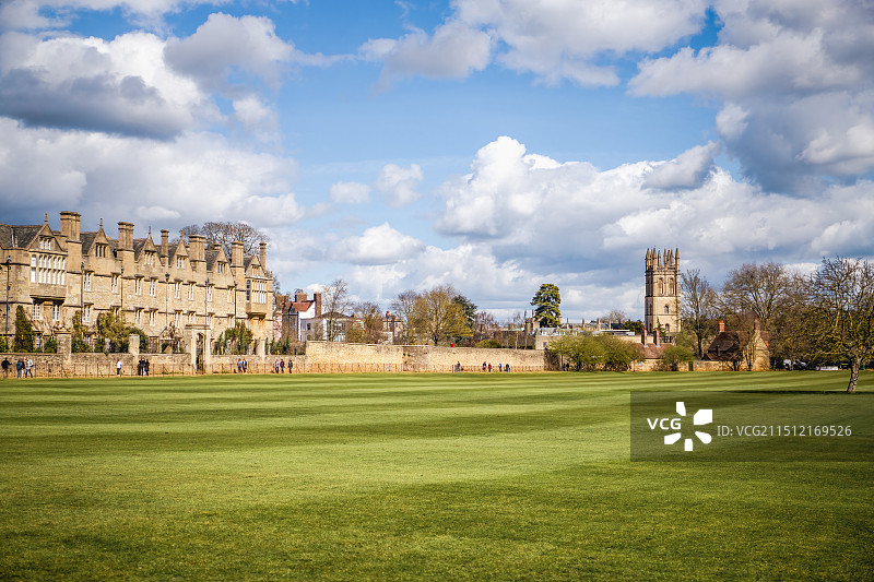 牛津基督教堂学院草坪图片素材