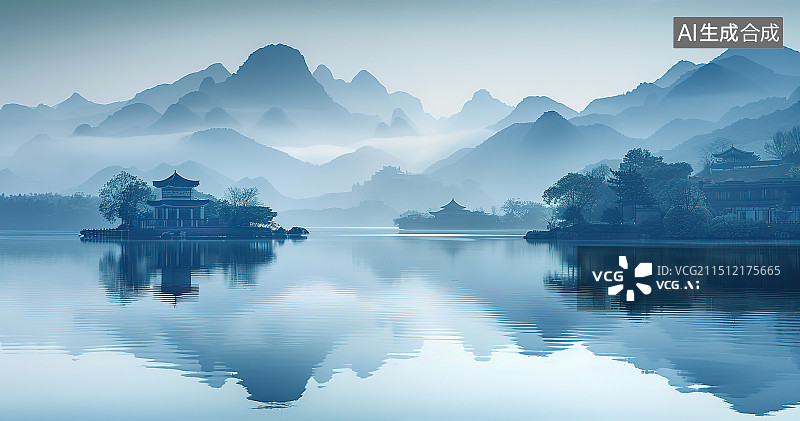 【AI数字艺术】山水风景图片素材