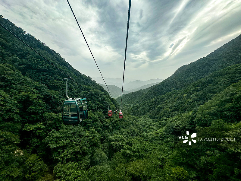 陕西蓝田王顺山索道图片素材