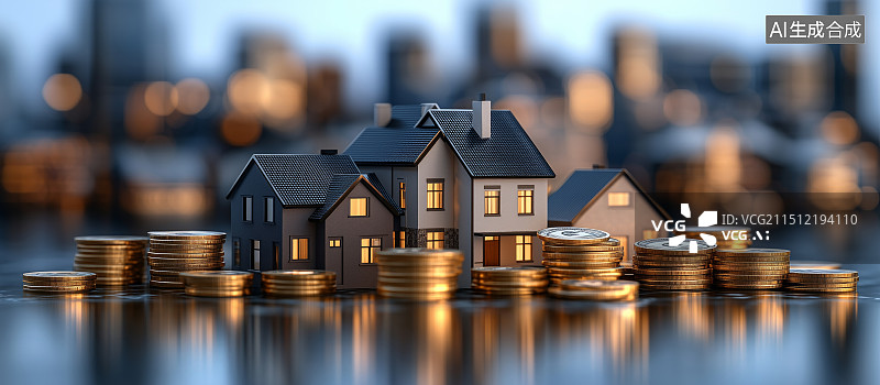 【AI数字艺术】房地产 经济泡沫图片素材