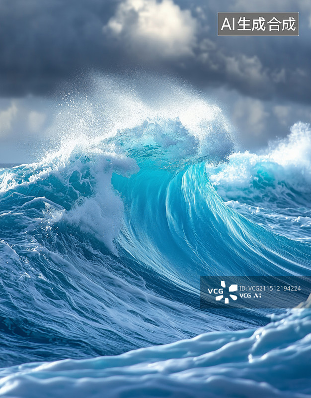 【AI数字艺术】海浪水花背景图片素材