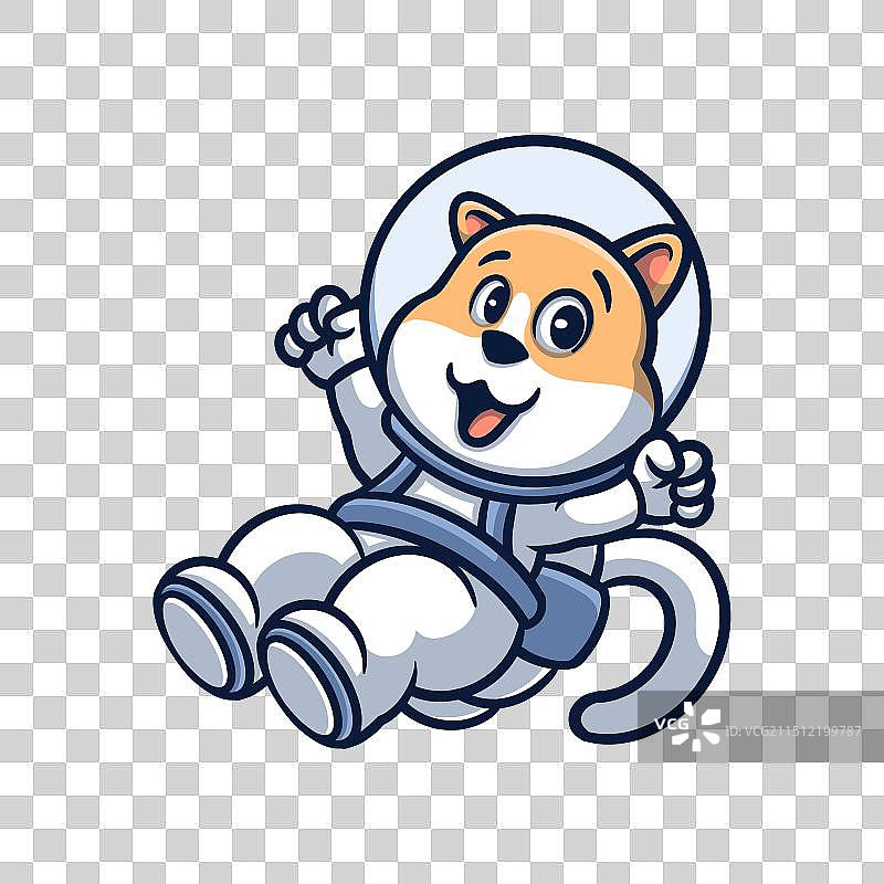 宇航员柴犬卡通图片素材