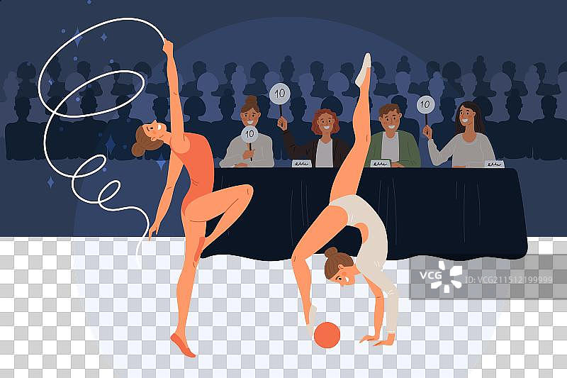 艺术体操运动员体育比赛图片素材