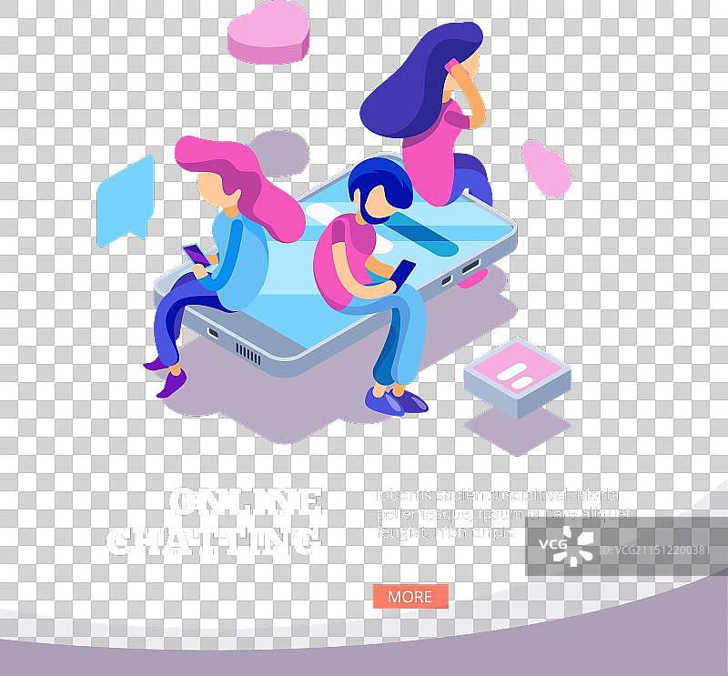 人们使用智能手机进行在线聊天图片素材