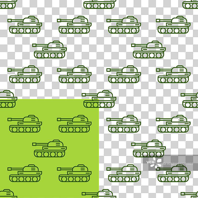 绿色简约轮廓无缝坦克概念图片素材