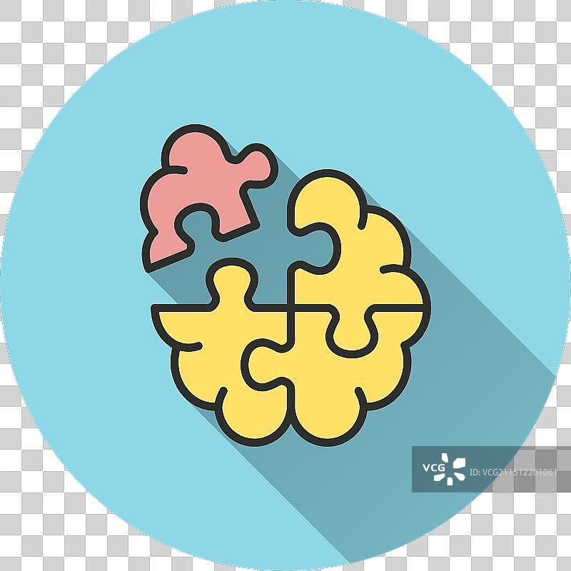 带长阴影的大脑损伤图标图片素材