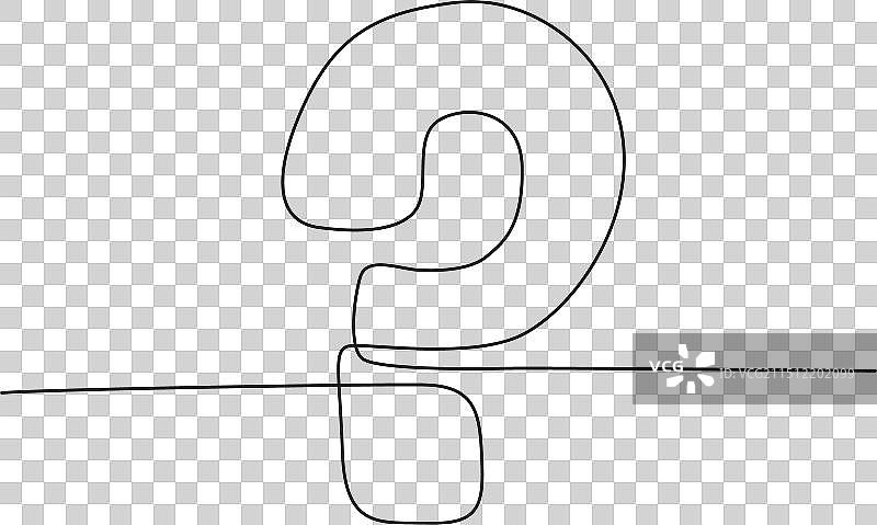 问号单线连续画图片素材