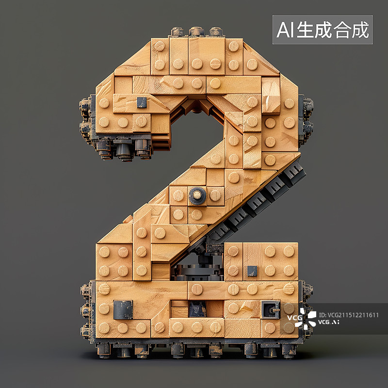 【AI数字艺术】积木数字 2图片素材