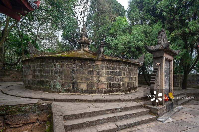 中国四川省德阳市罗江区庞统祠墓图片素材