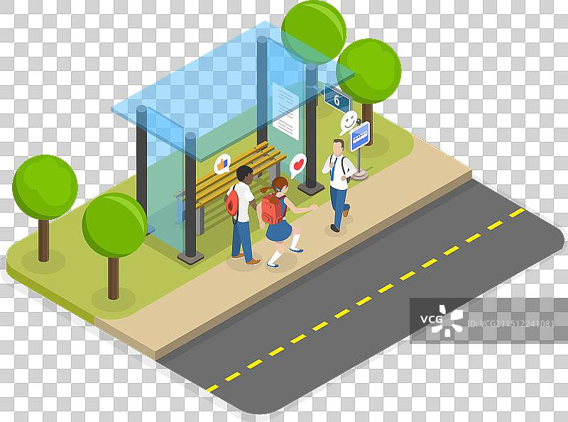 2.5D扁平风格快乐概念设计图片素材