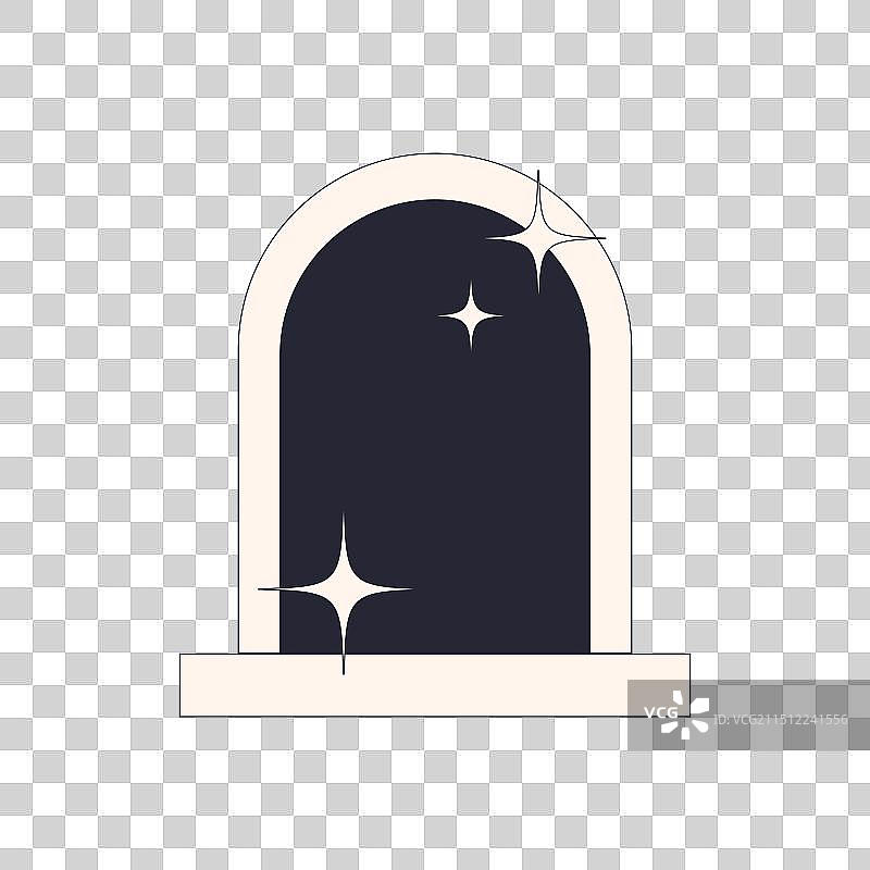 Y2K风格的星星相框空间传送门图片素材