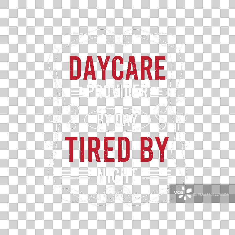 白天是日托提供者，晚上是疲惫的儿童保育员图片素材