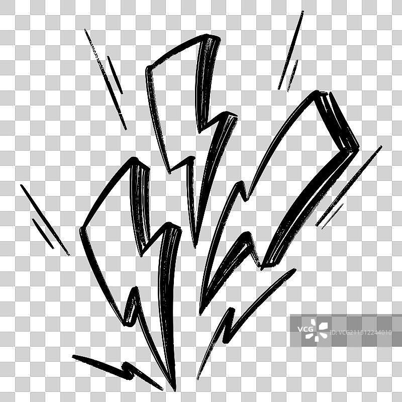 闪电涂鸦素描图片素材