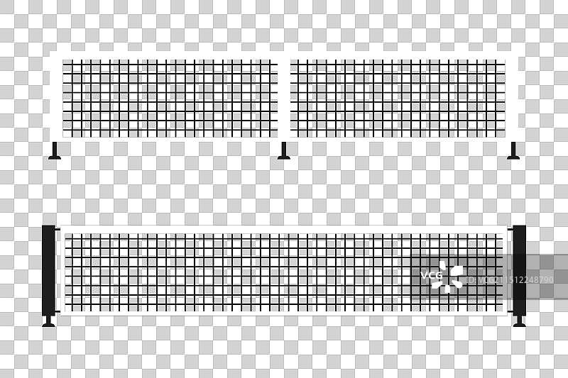匹克球和网球网扁平图标集图片素材