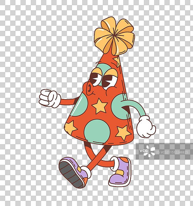 复古时髦节日派对帽卡通角色图片素材