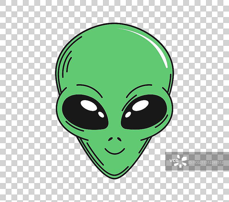 复古时尚大眼外星人角色面部图片素材