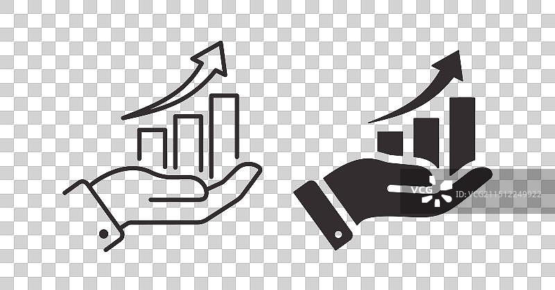 手托增长图表图标图片素材