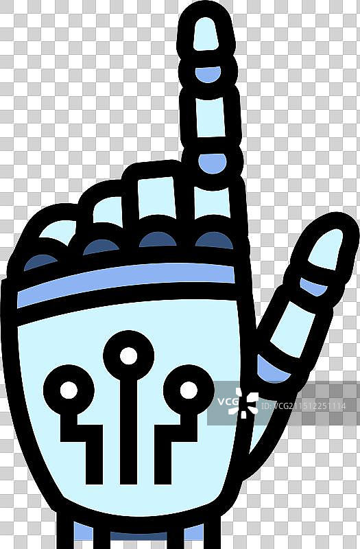 按下点击机器人手势彩色图标图片素材