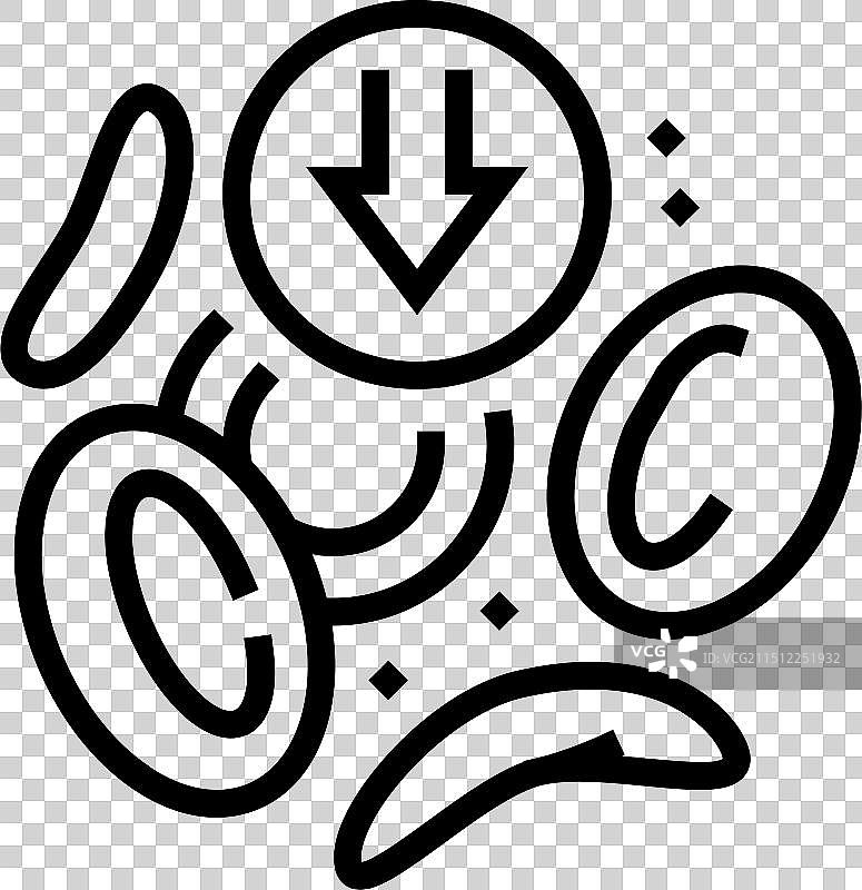 镰状细胞贫血症疾病线性图标图片素材