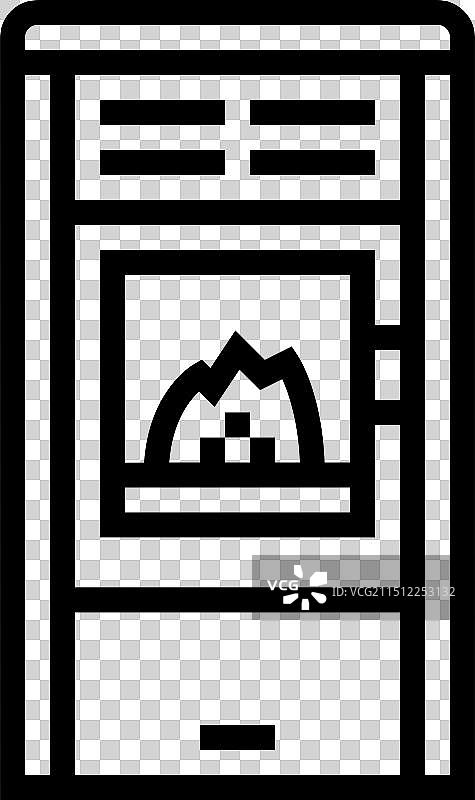 火炉木屑颗粒线条图标图片素材