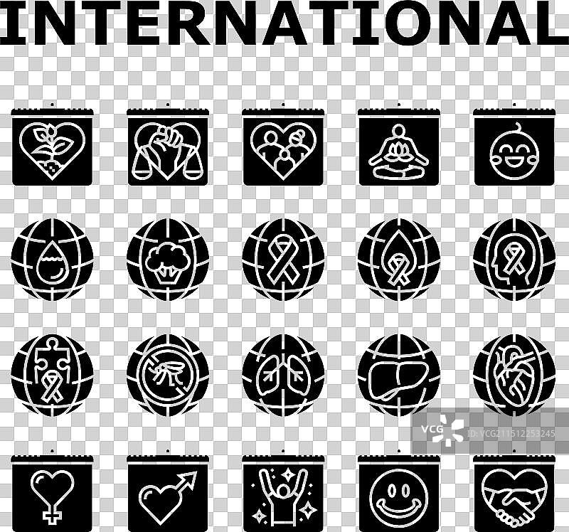 国际节日图标合集图片素材