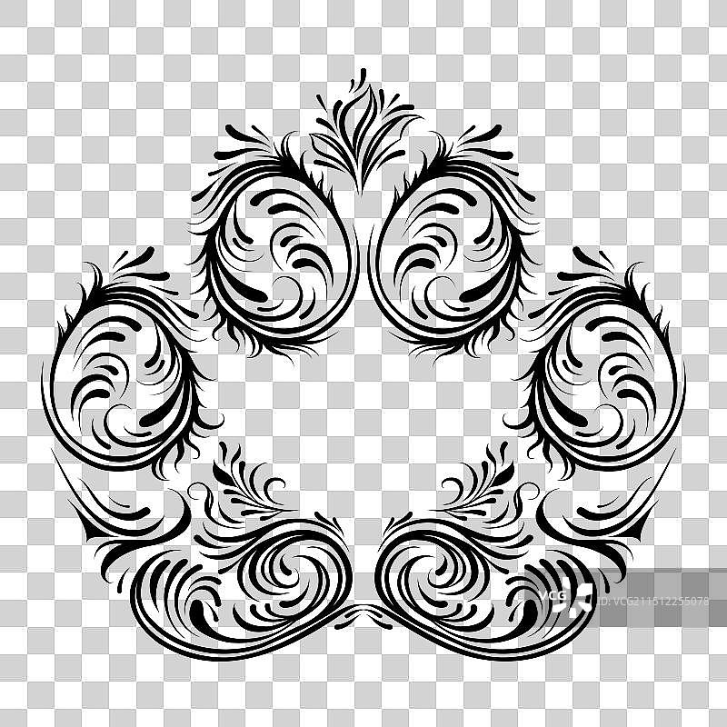 黑色漩涡小狗爪子图案图片素材