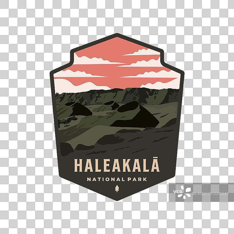 哈莱亚卡拉国家公园复古标志符号设计图片素材