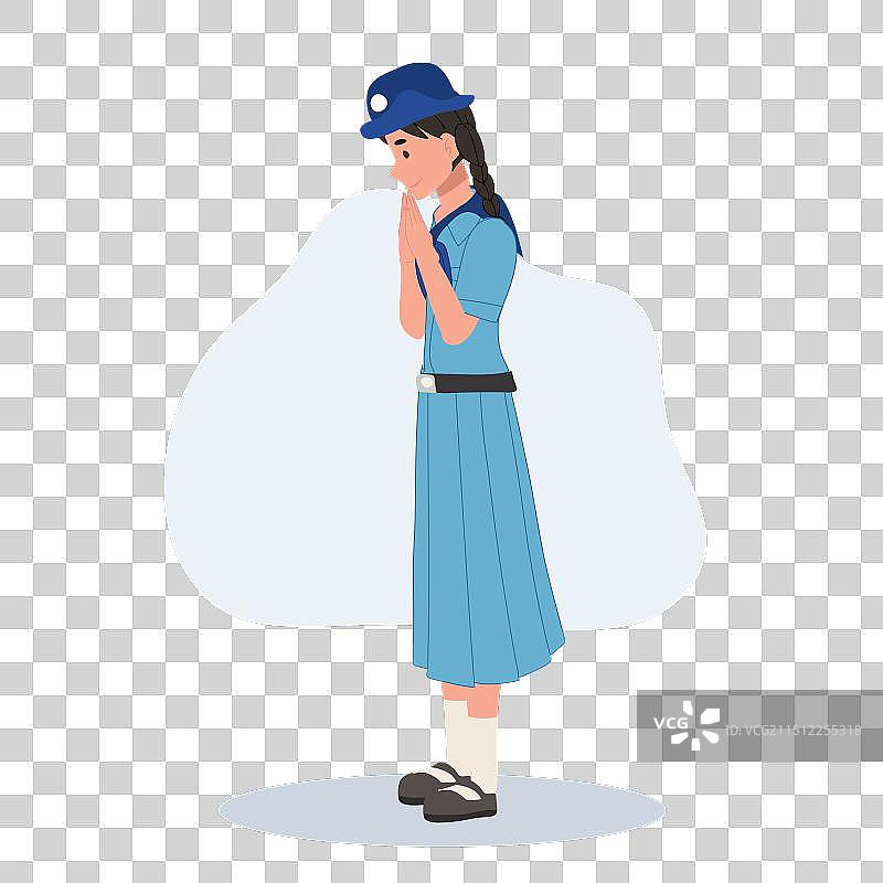 身穿制服的泰国女童子军敬礼图片素材