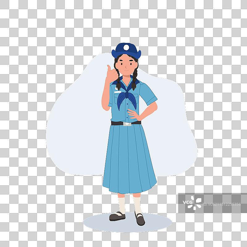 穿着制服的泰国女童子军图片素材