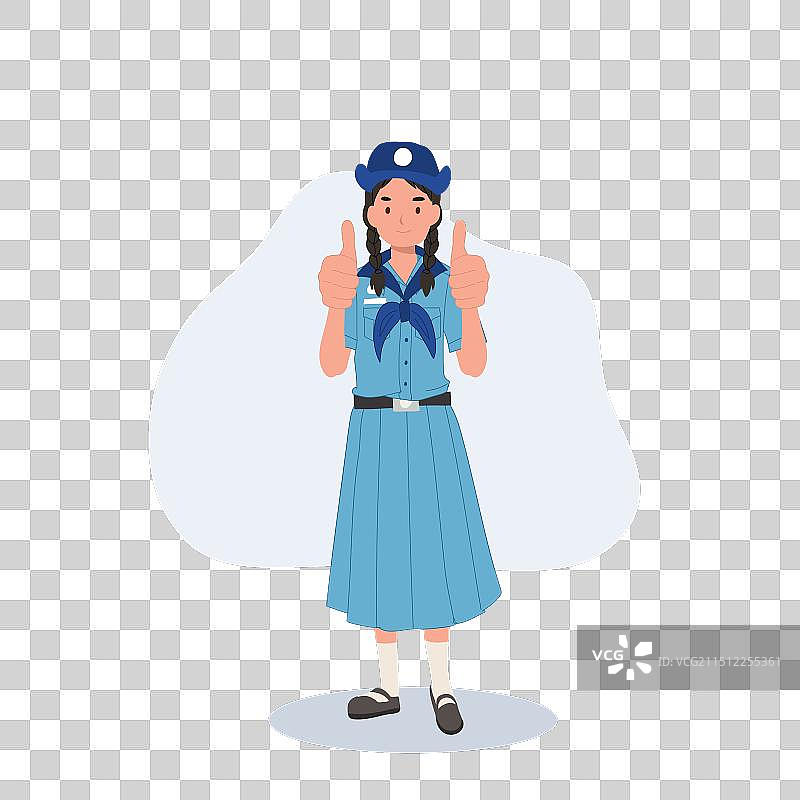 穿着制服的泰国女童子军图片素材