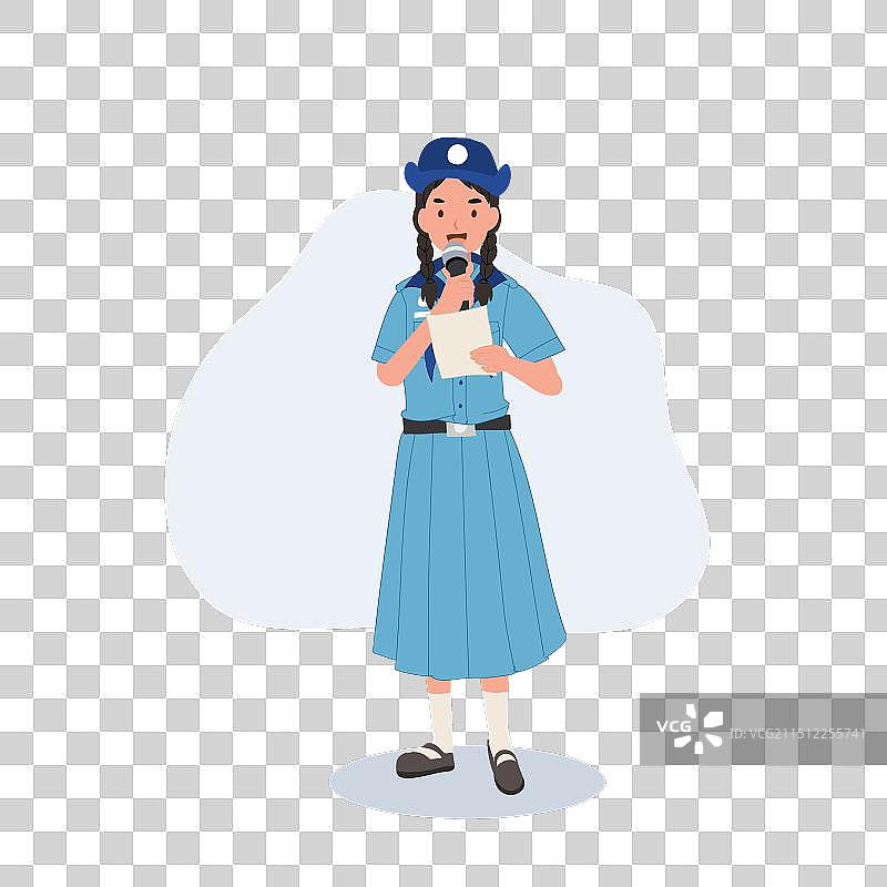 自信的泰国年轻人在做演示图片素材