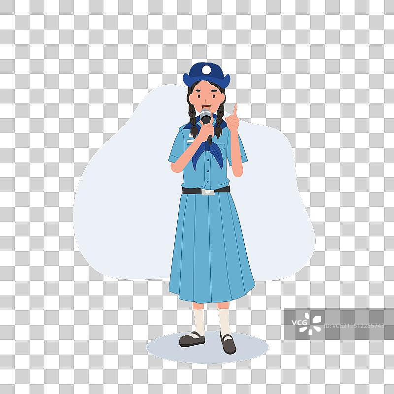 自信的泰国年轻人在做演示图片素材