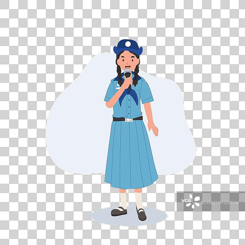 自信的泰国年轻人在做演示图片素材