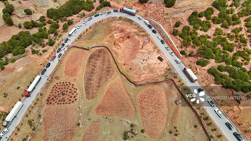 川藏线堵车图片素材