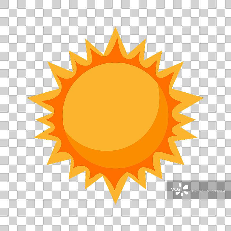 带有闪亮光芒的黄色太阳剪贴画日出图片素材