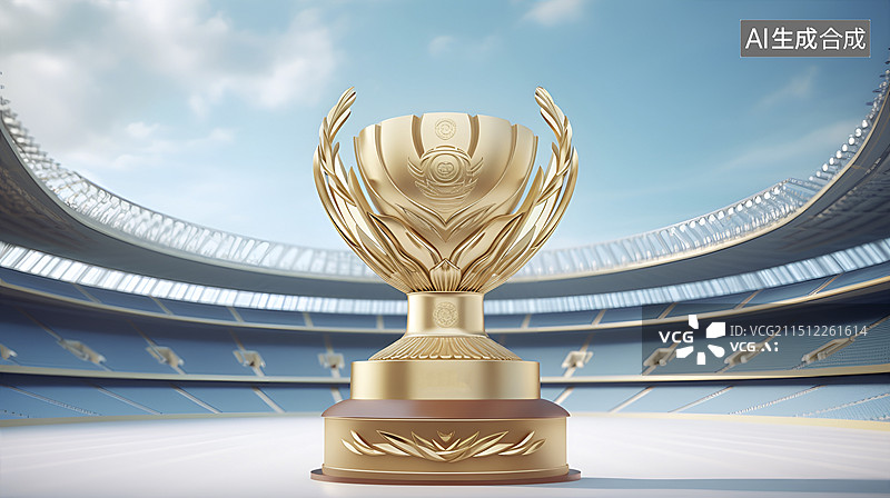 【AI数字艺术】体育场里的金杯图片素材