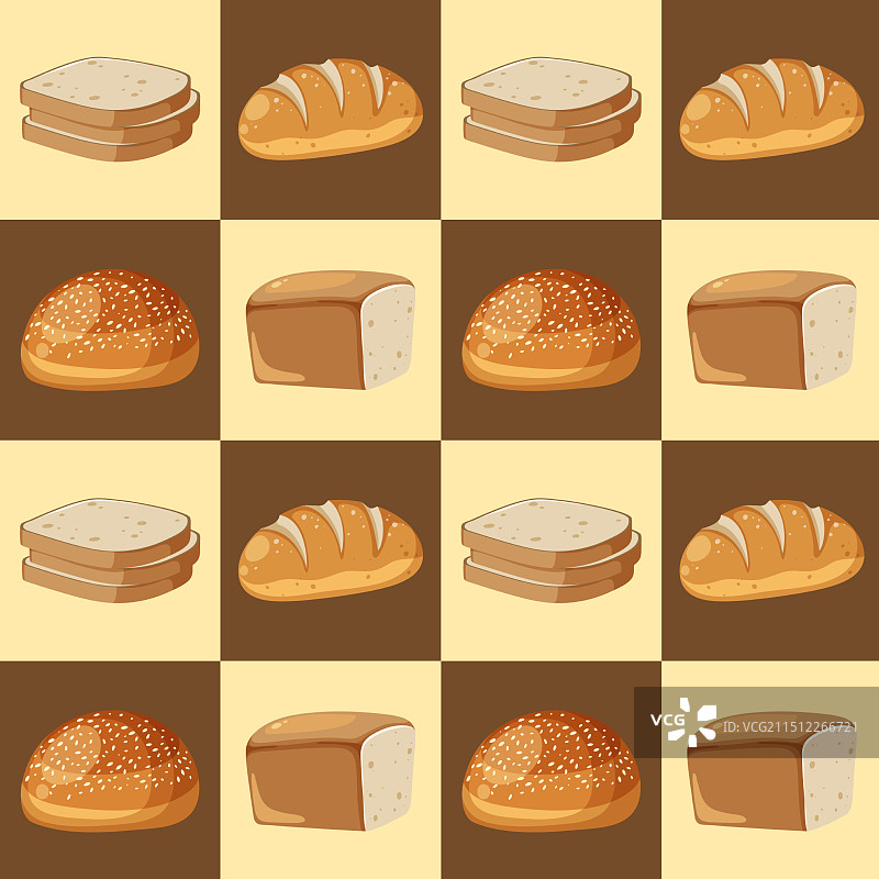 各种类型的网格状面包图片素材