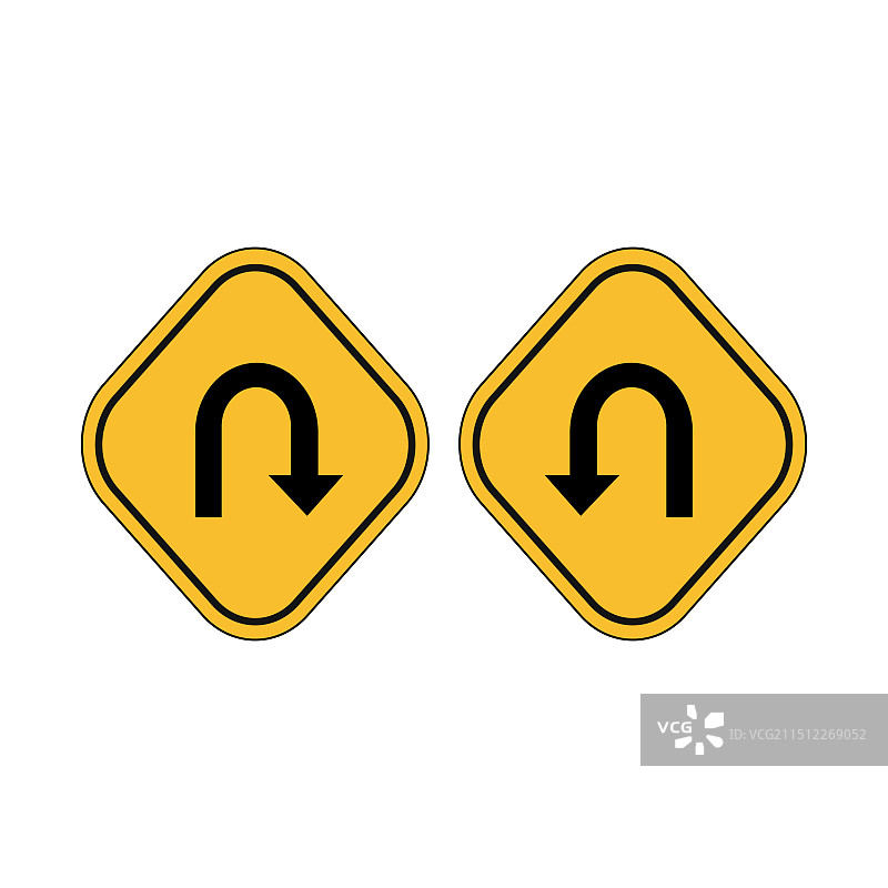 左右掉头警告图标图片素材