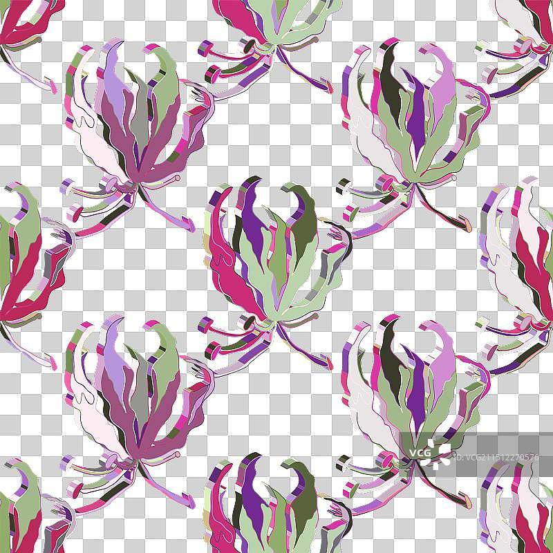 3D花卉无缝图案图片素材