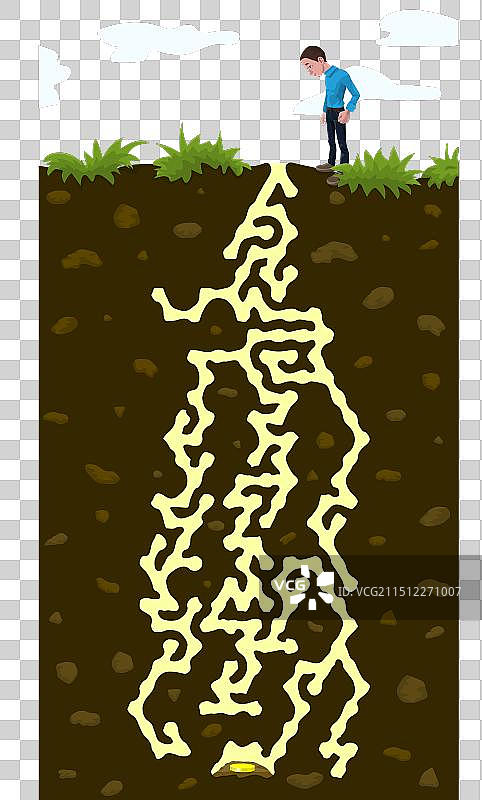 笨拙的男人掉进井里图片素材