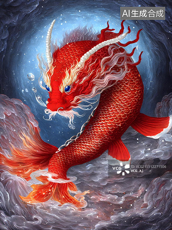 【AI数字艺术】山海经 - 龙鱼图片素材