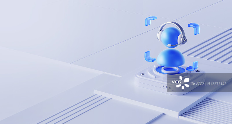 3D科技互联网场景客服图片素材