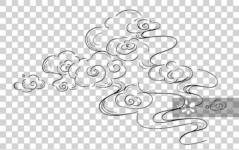 矢量吉祥线条风格祥云插画元素图片素材