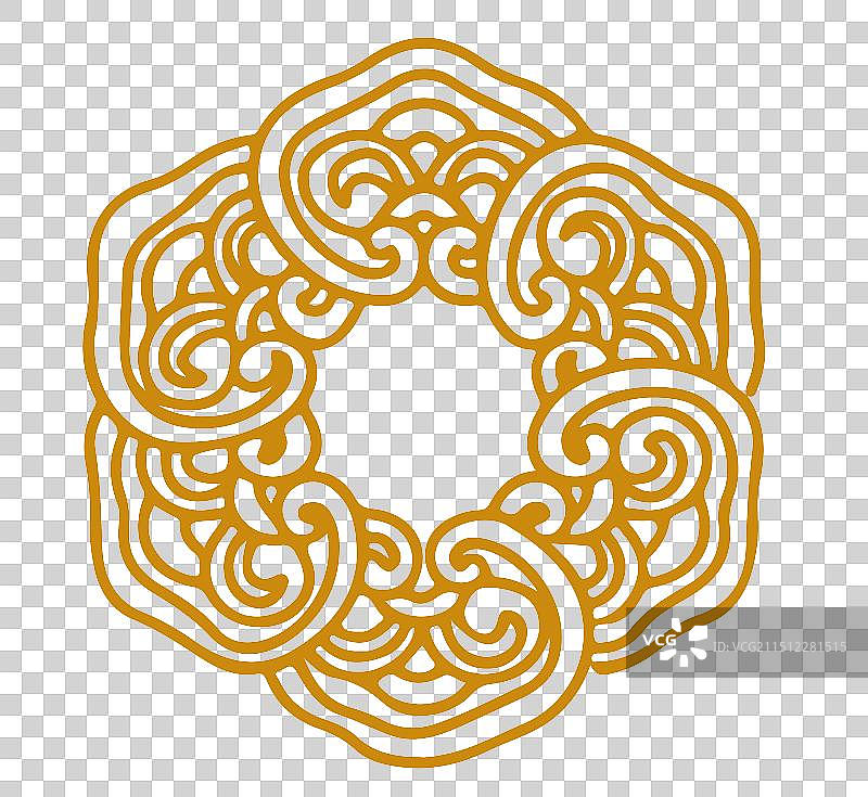 矢量中国传统纹样插画元素  经典纹样瑰宝 国潮风民族抽象花朵纹样图腾元素图片素材