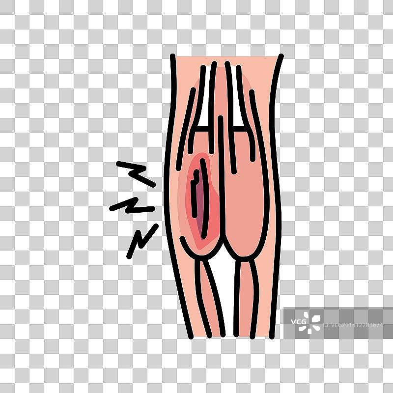 家庭伤害线条颜色图标图片素材