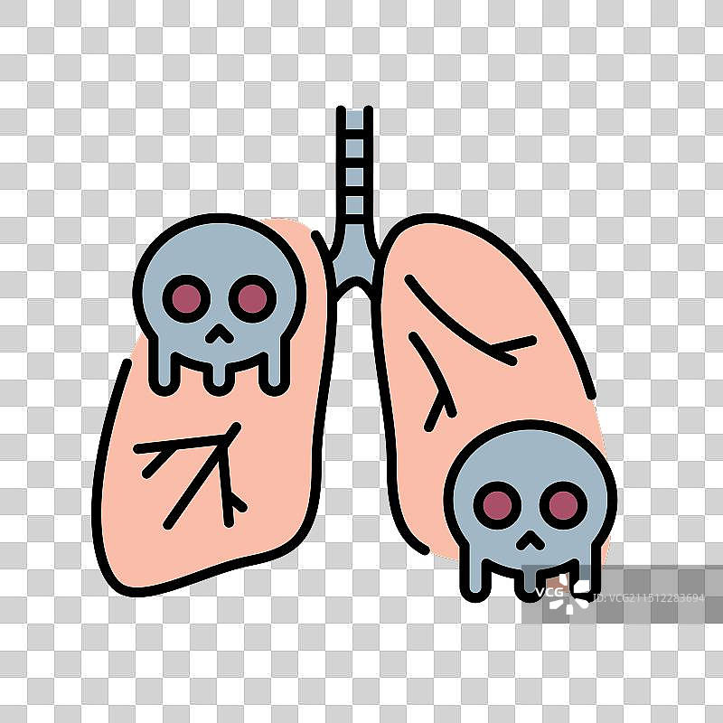 有毒气体彩色线性图标：家庭伤害图片素材