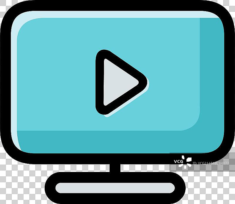 带有播放图标的屏幕图片素材