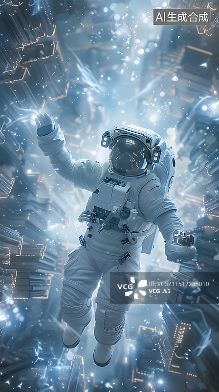 【AI数字艺术】科技科幻太空宇宙宇航员图片素材